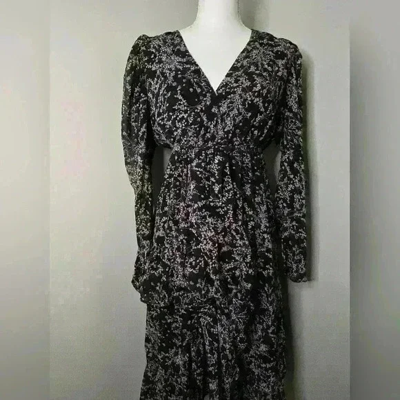 Lea & Viola Floral Ruffled Wrap Dress Size XS - Picture 6 of 11
